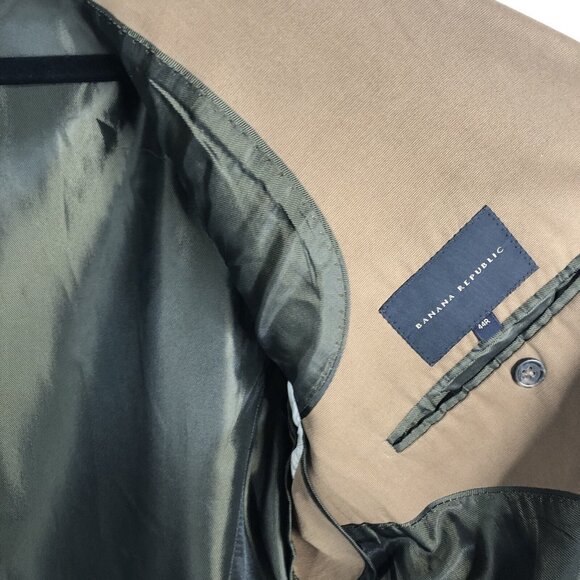 Banana Republic Men 44R  Sport Coat Blazer Three Button Brown Cotton Preppy - Picture 11 of 16